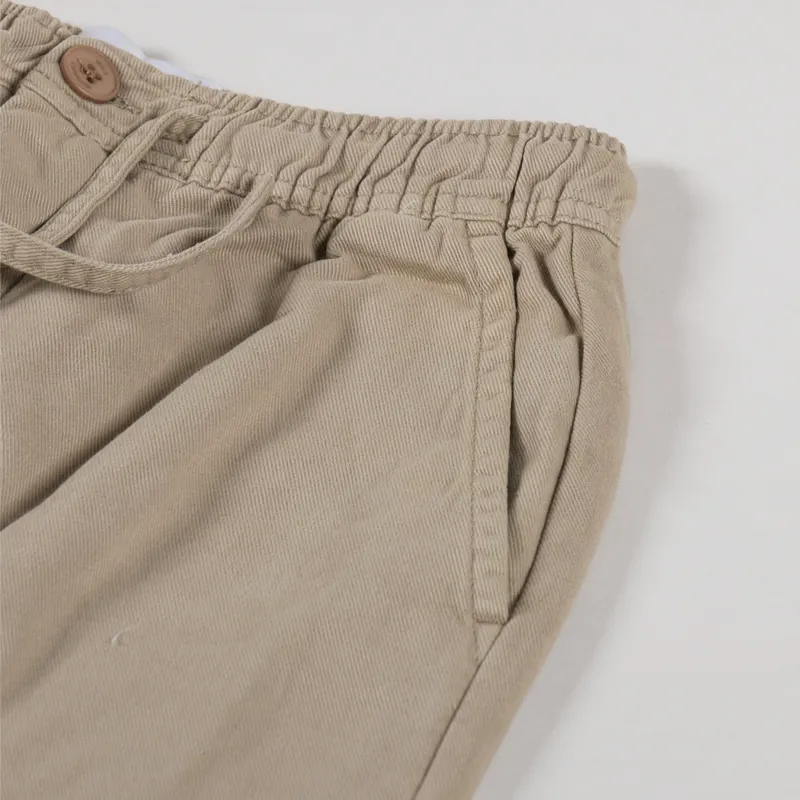 Wax London Kurt Trousers Light Khaki Longer Leg Organic Cotton Twill-6