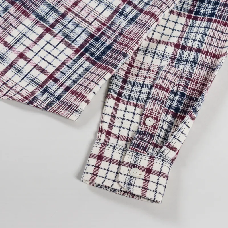 Wax London Shelly Shirt Flannel Navy Red-7