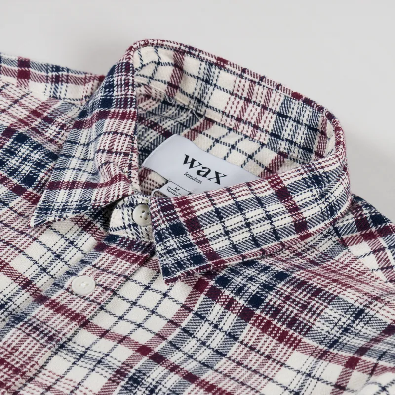 Wax London Shelly Shirt Flannel Navy Red-4