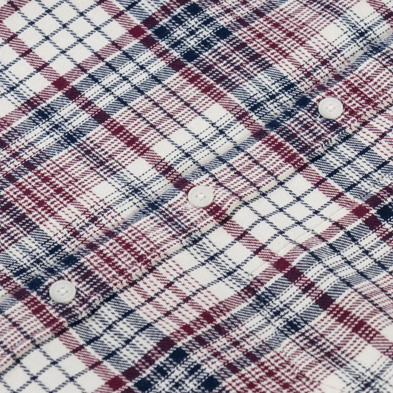 Wax London Shelly Shirt Flannel Navy Red-5