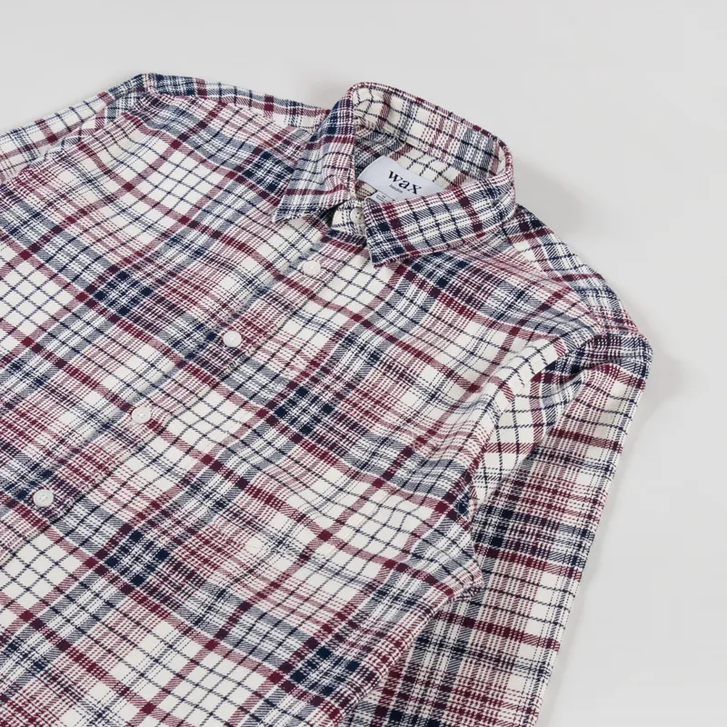 Wax London Shelly Shirt Flannel Navy Red-2