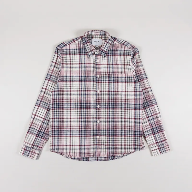 Wax London Shelly Shirt Flannel Navy Red