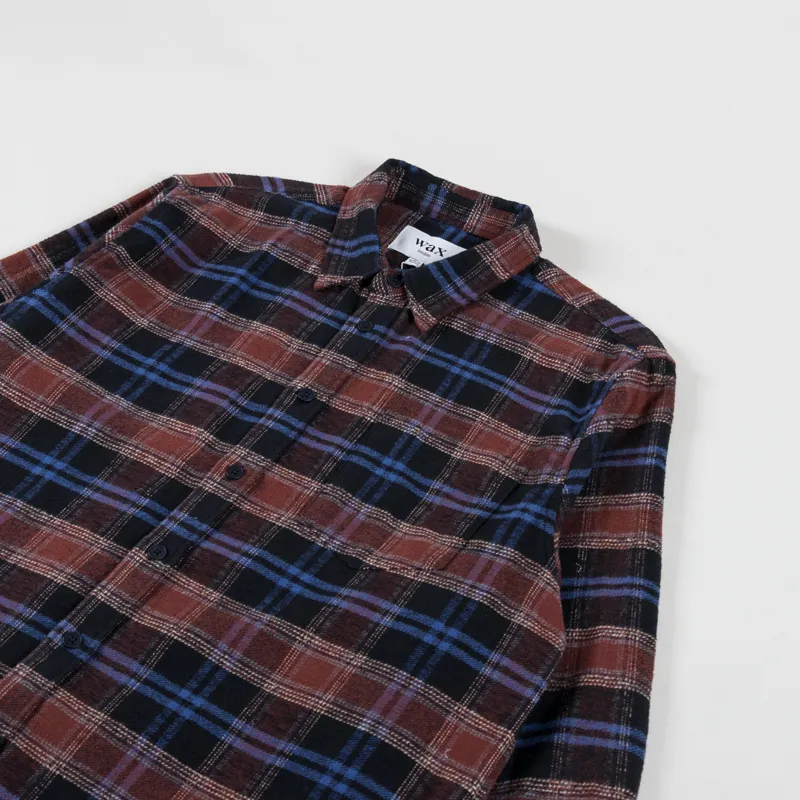 Wax London Shelly Shirt Heavy Classic Check Red Blue-2