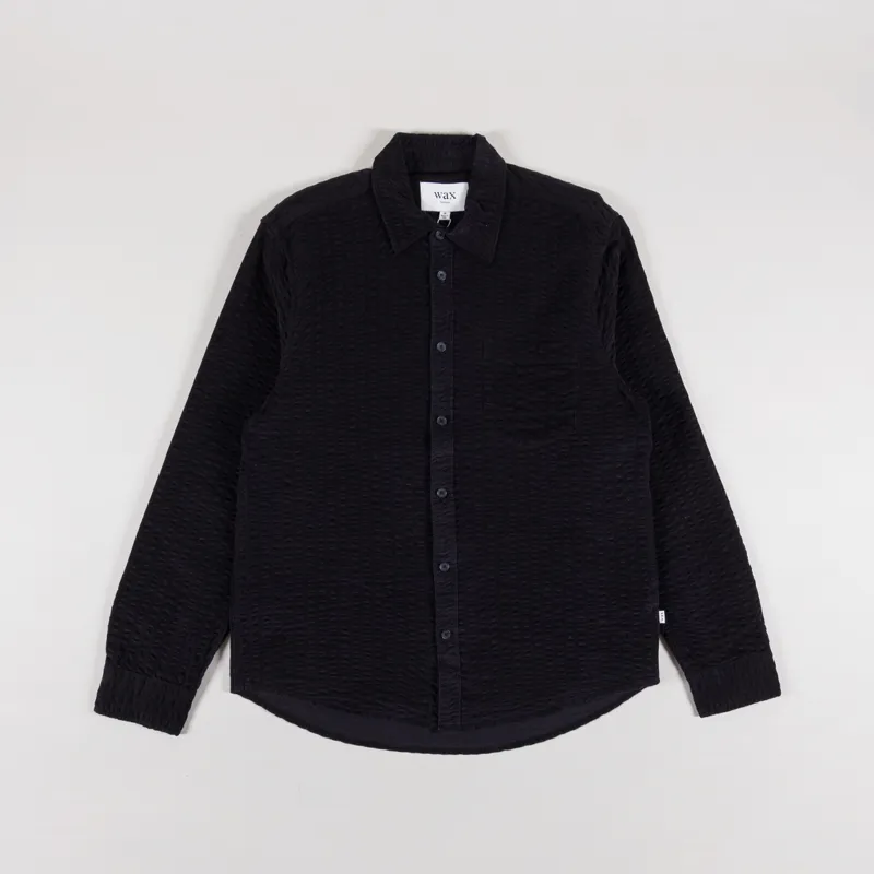 Wax London Shelly Shirt Seersucker Cord Black
