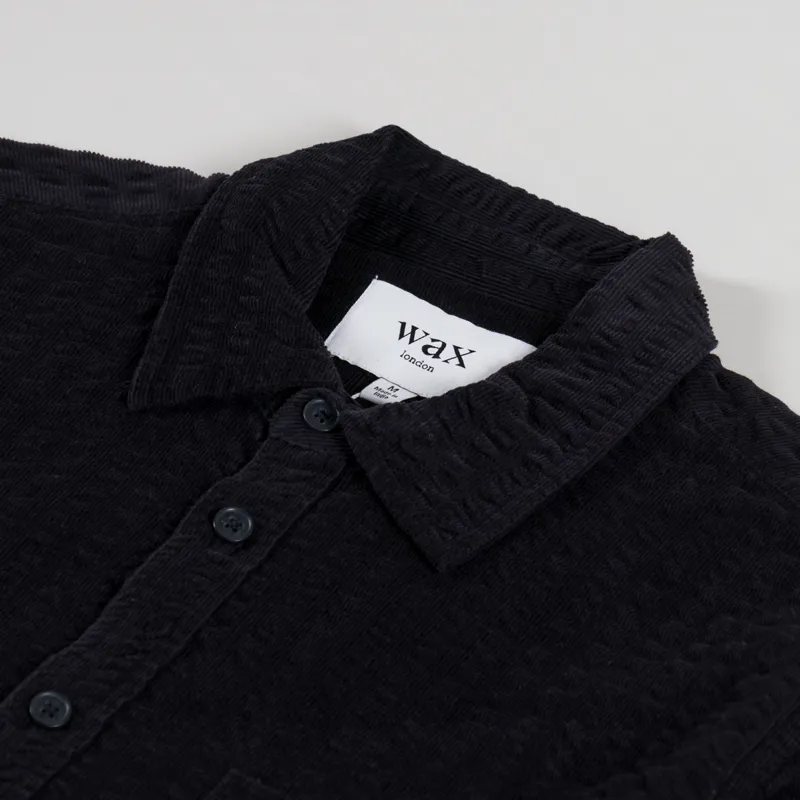 Wax London Shelly Shirt Seersucker Cord Black-4