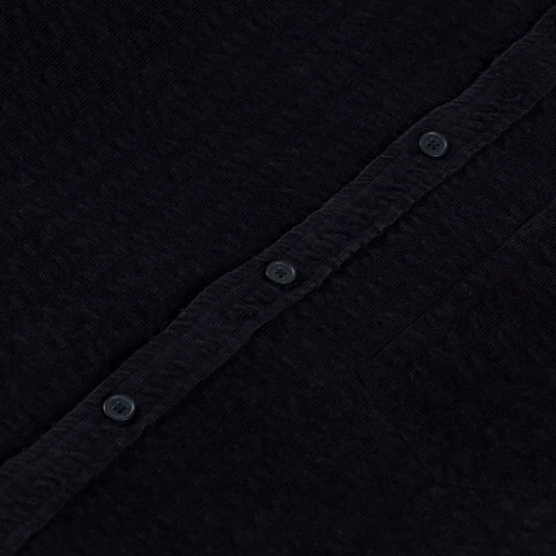 Wax London Shelly Shirt Seersucker Cord Black-5