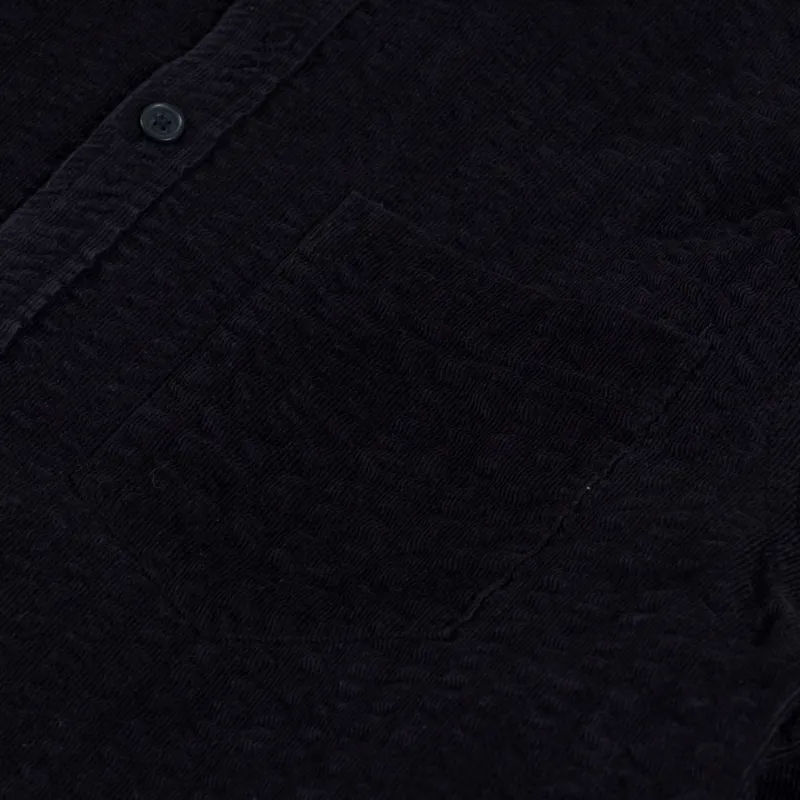 Wax London Shelly Shirt Seersucker Cord Black-6