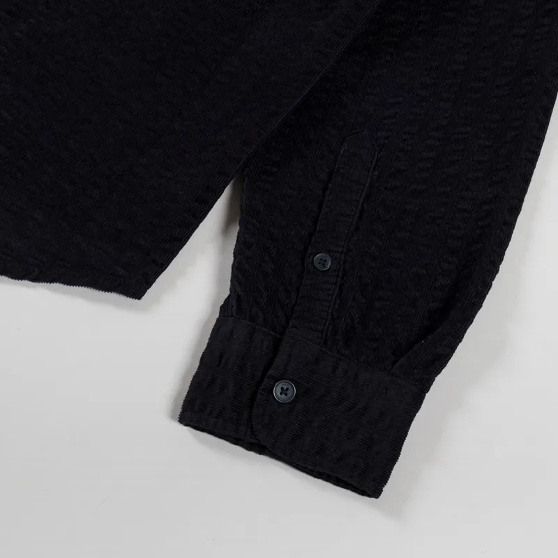 Wax London Shelly Shirt Seersucker Cord Black-8