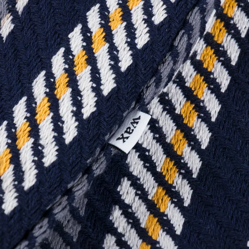 Wax London Whiting Overshirt Vertical Stripe Navy Orange-8