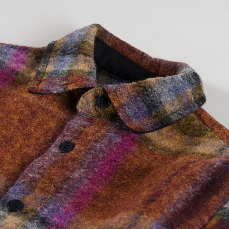 Wax London Whiting Overshirt Wool Blend Check Multi-4