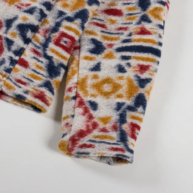 Wax London Cozi Fleece Jacket Ecru Mustard Geo-7