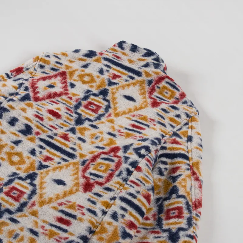 Wax London Cozi Fleece Jacket Ecru Mustard Geo-3