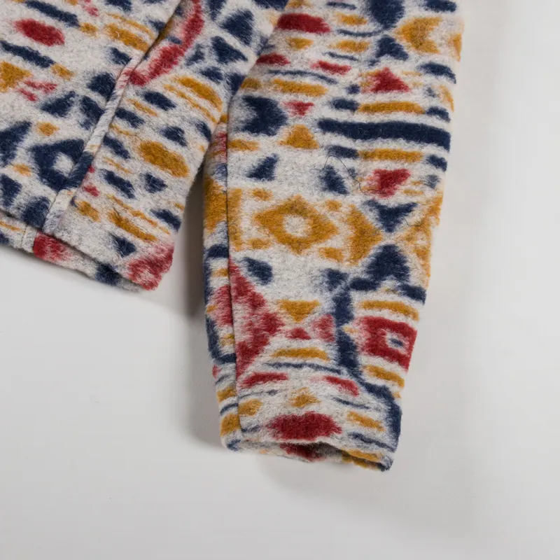 Wax London Cozi Fleece Jacket Ecru Mustard Geo-6