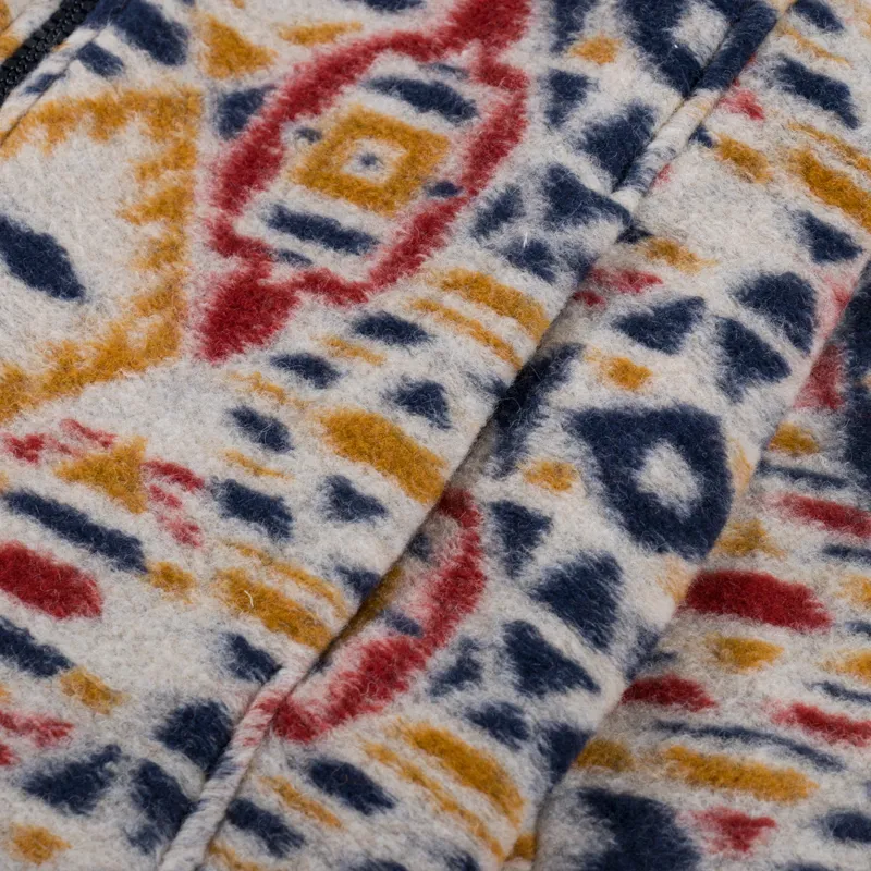 Wax London Cozi Fleece Jacket Ecru Mustard Geo-5