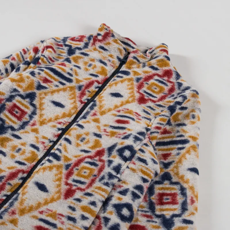 Wax London Cozi Fleece Jacket Ecru Mustard Geo-2