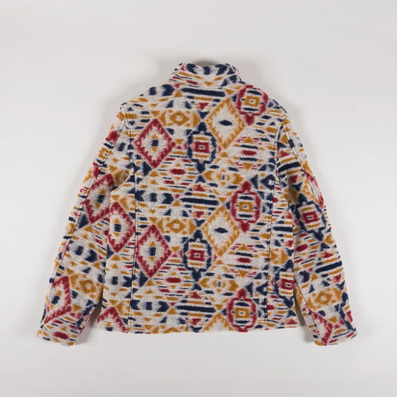 Wax London Cozi Fleece Jacket Ecru Mustard Geo-1