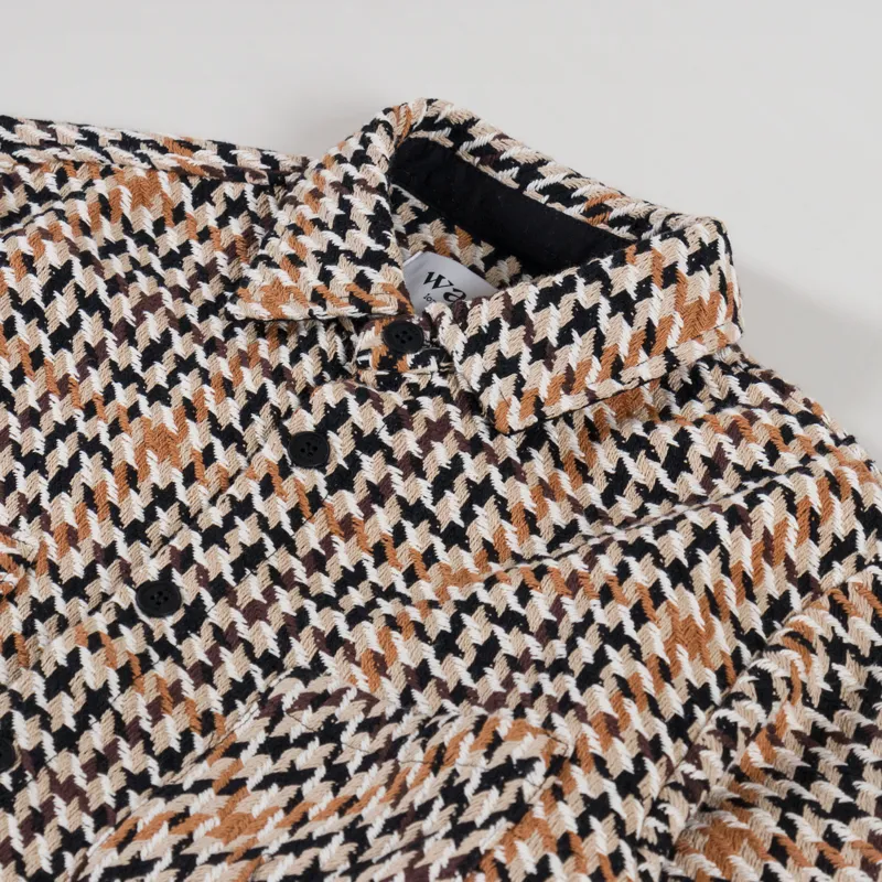 Wax London Whiting Overshirt Houndstooth Weave Natural-4