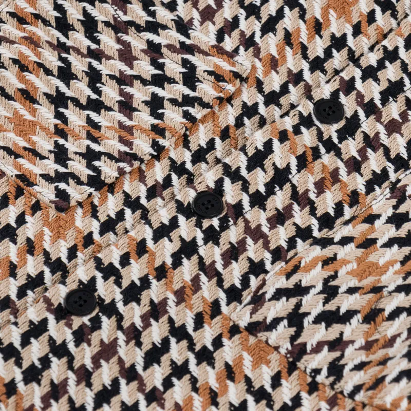 Wax London Whiting Overshirt Houndstooth Weave Natural-6
