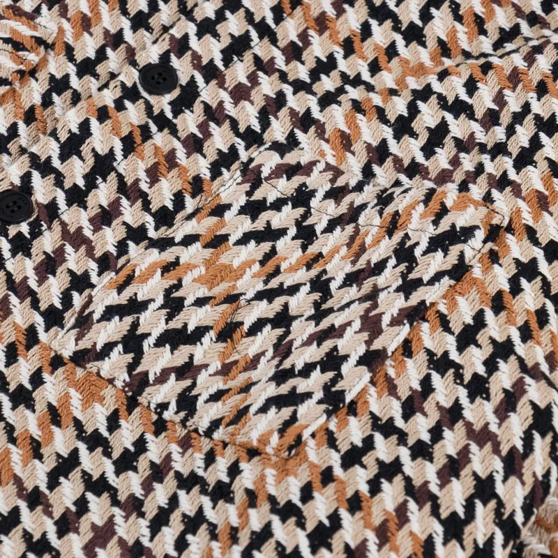 Wax London Whiting Overshirt Houndstooth Weave Natural-7