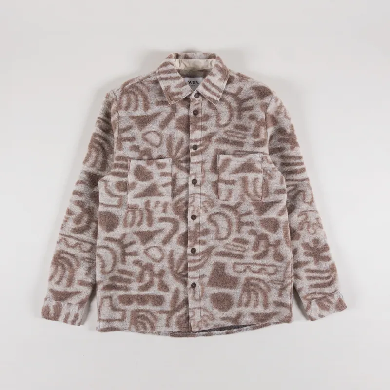 Wax London Whiting Overshirt Squiggle Fleece Ecru