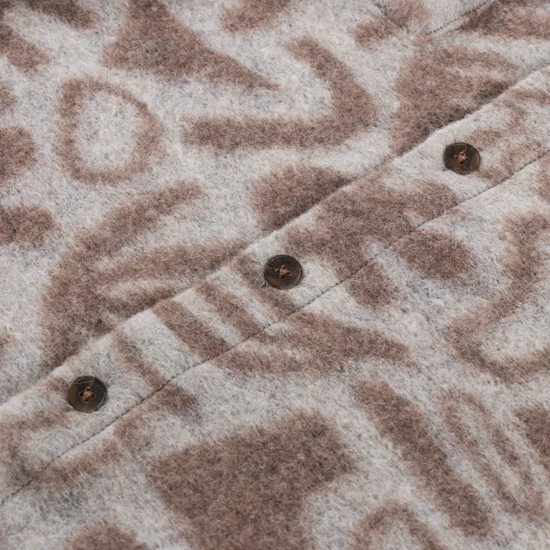 Wax London Whiting Overshirt Squiggle Fleece Ecru-5