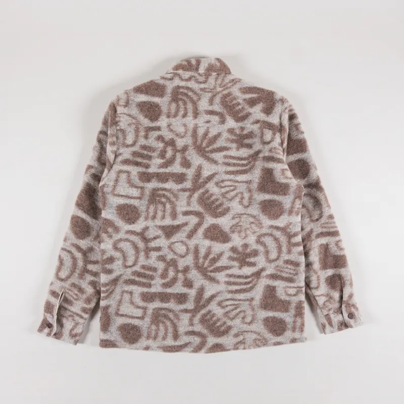 Wax London Whiting Overshirt Squiggle Fleece Ecru-1