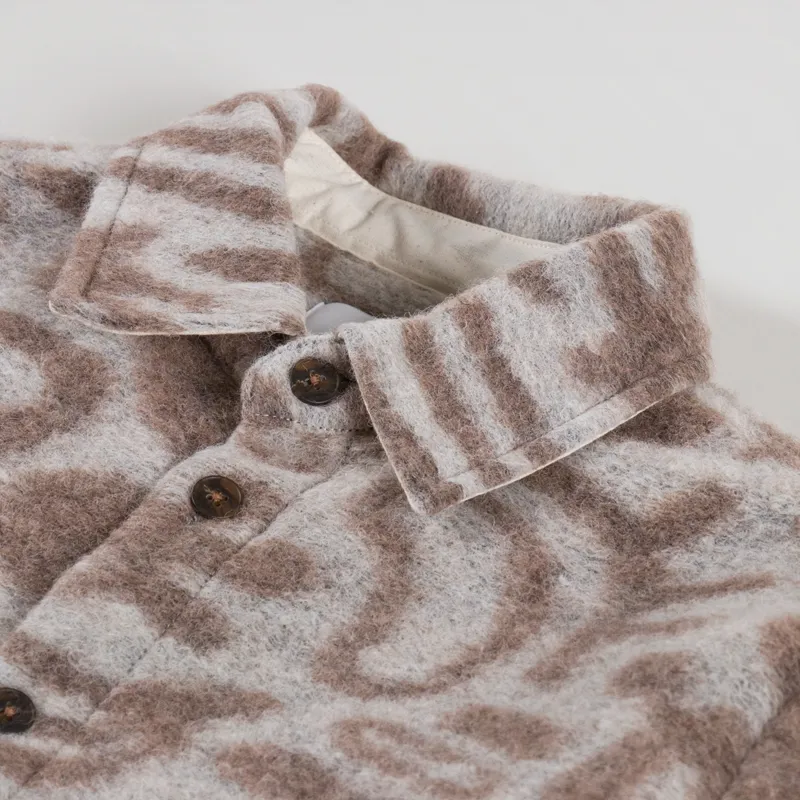 Wax London Whiting Overshirt Squiggle Fleece Ecru-4