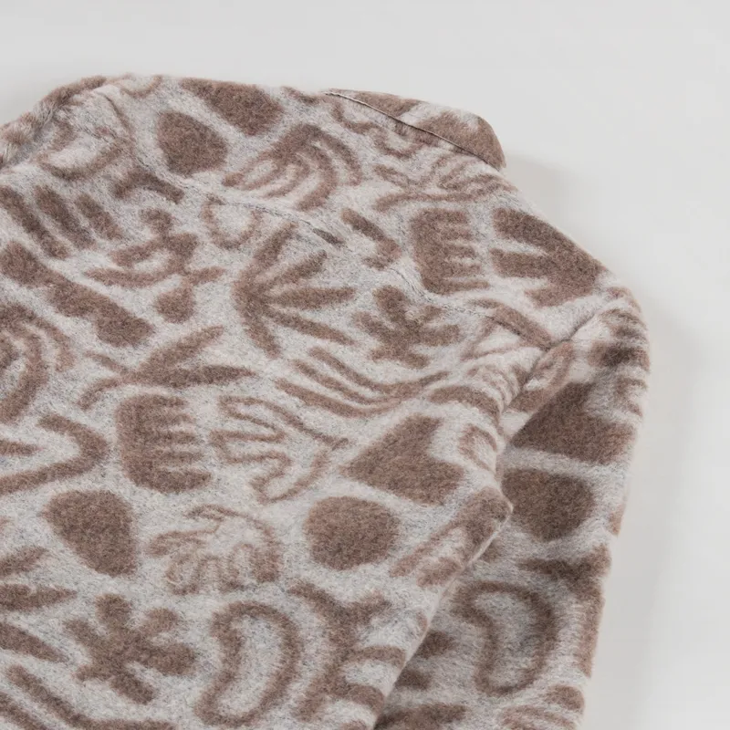 Wax London Whiting Overshirt Squiggle Fleece Ecru-3