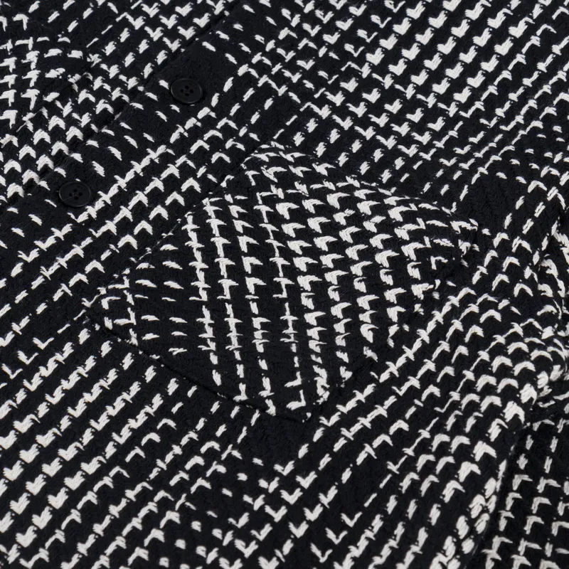 Wax London Whiting Overshirt Twin Weave Black-5