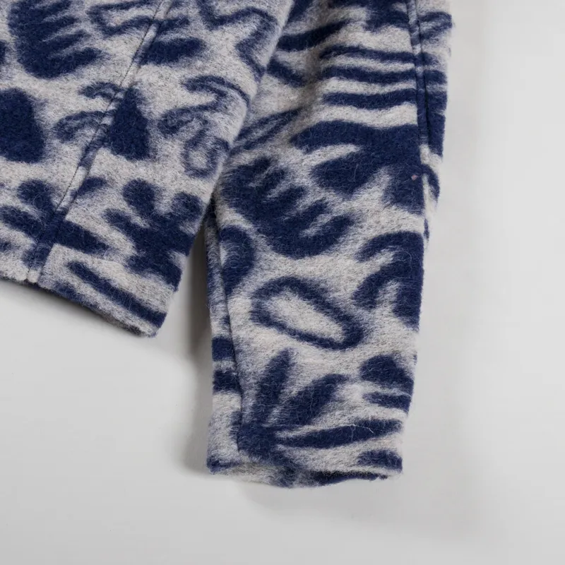 Wax London Cozi Fleece Jacket Ecru Navy Squiggle-5