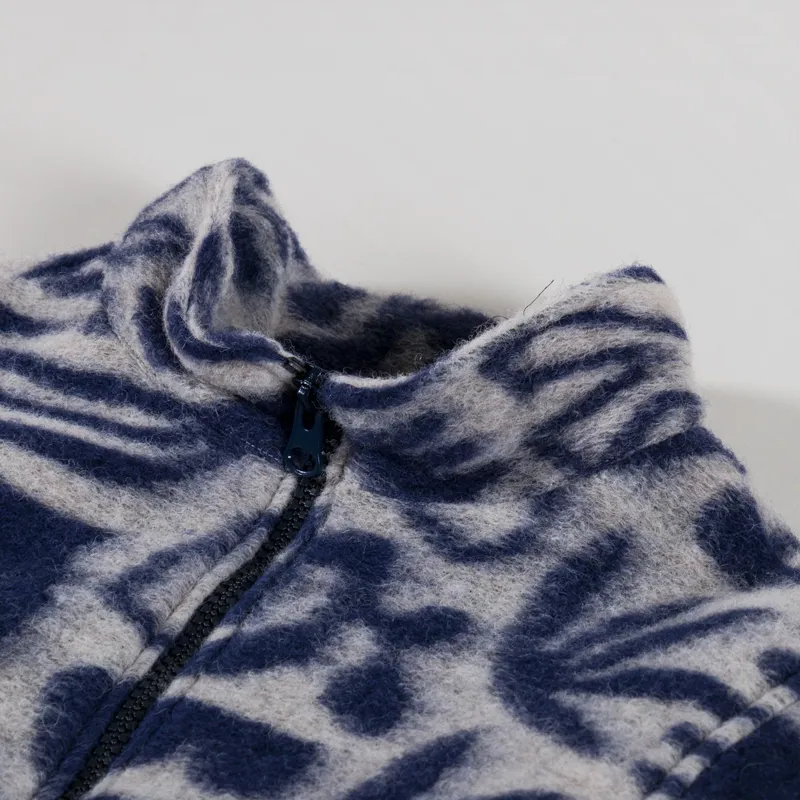 Wax London Cozi Fleece Jacket Ecru Navy Squiggle-4