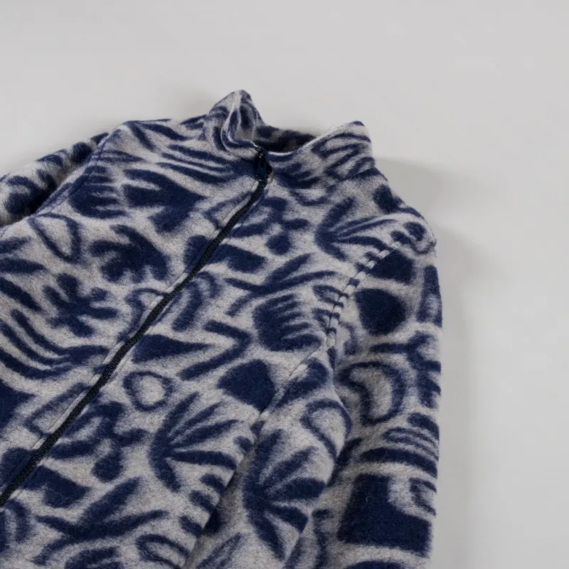 Wax London Cozi Fleece Jacket Ecru Navy Squiggle-2