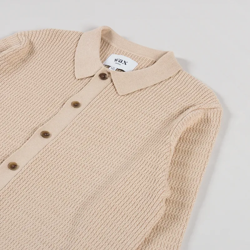 Wax London Tristan Mini Cable Stitch Shirt Sand-2