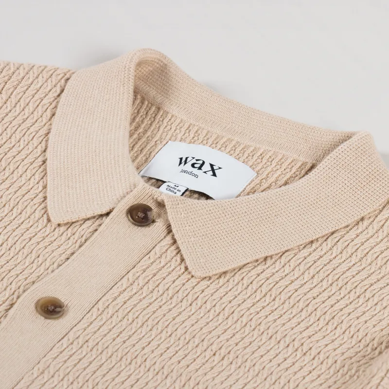 Wax London Tristan Mini Cable Stitch Shirt Sand-4