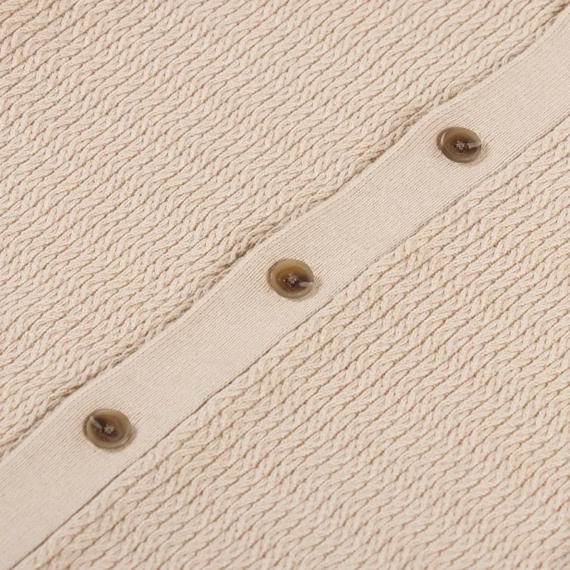 Wax London Tristan Mini Cable Stitch Shirt Sand-5