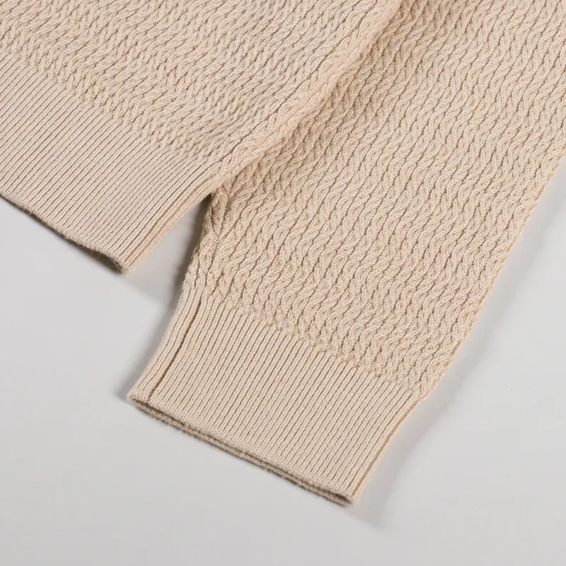 Wax London Tristan Mini Cable Stitch Shirt Sand-7