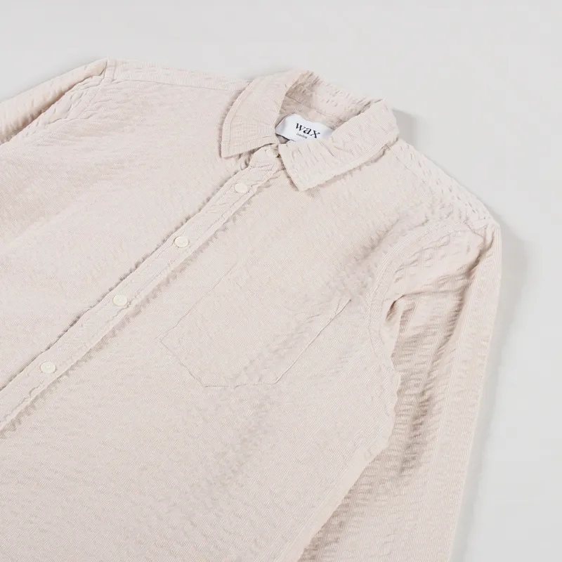 Wax London Shelly Shirt Seersucker Cord Stone-2