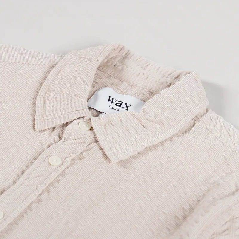 Wax London Shelly Shirt Seersucker Cord Stone-4
