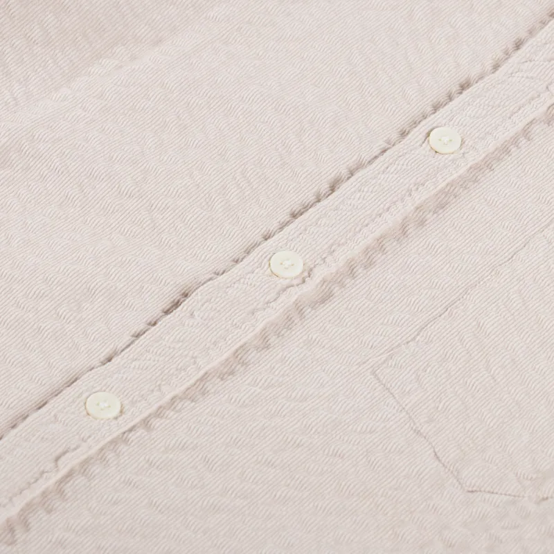 Wax London Shelly Shirt Seersucker Cord Stone-6