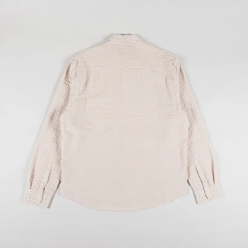 Wax London Shelly Shirt Seersucker Cord Stone-1