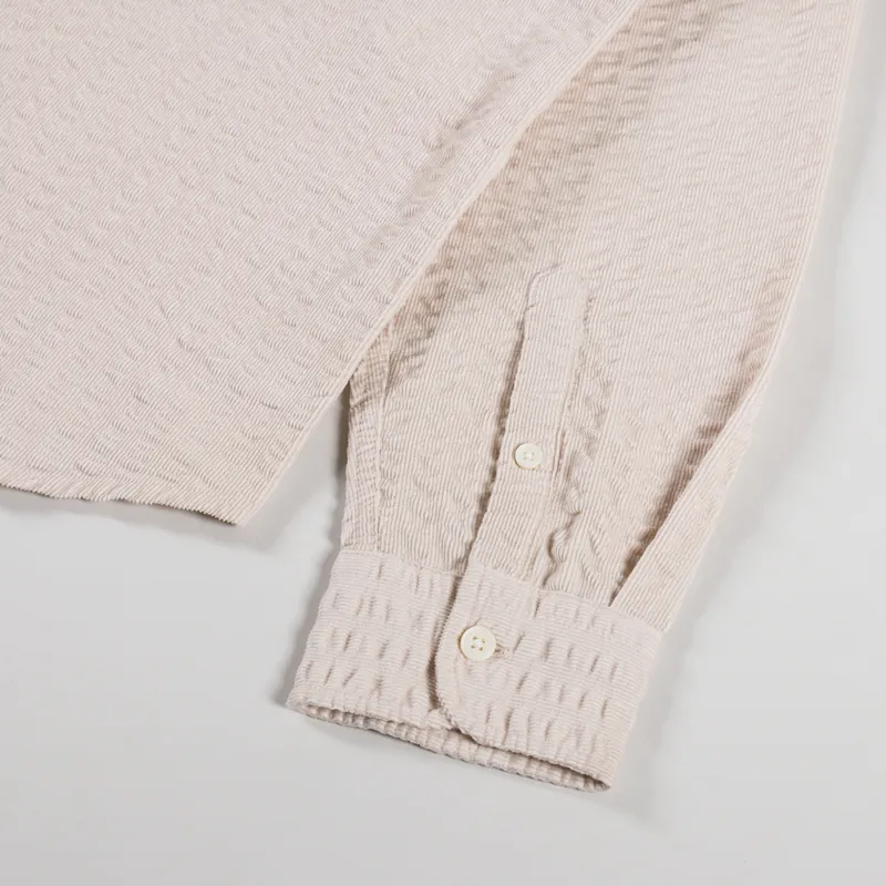 Wax London Shelly Shirt Seersucker Cord Stone-8