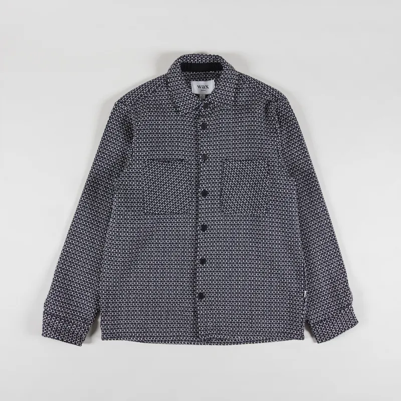 Wax London Whiting Overshirt Chiltern Black Navy