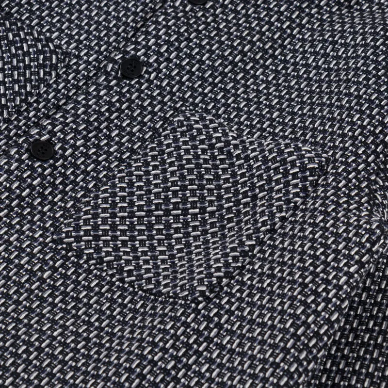 Wax London Whiting Overshirt Chiltern Black Navy-5