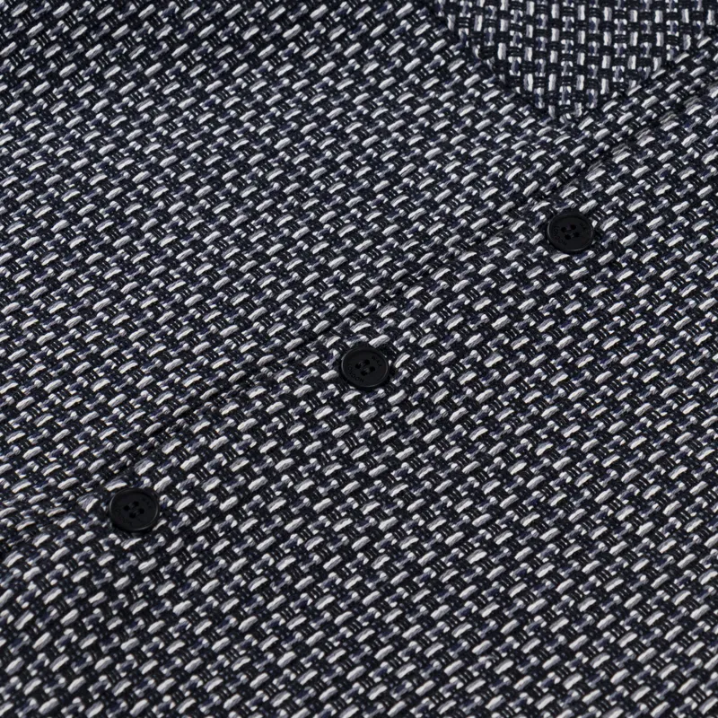 Wax London Whiting Overshirt Chiltern Black Navy-6