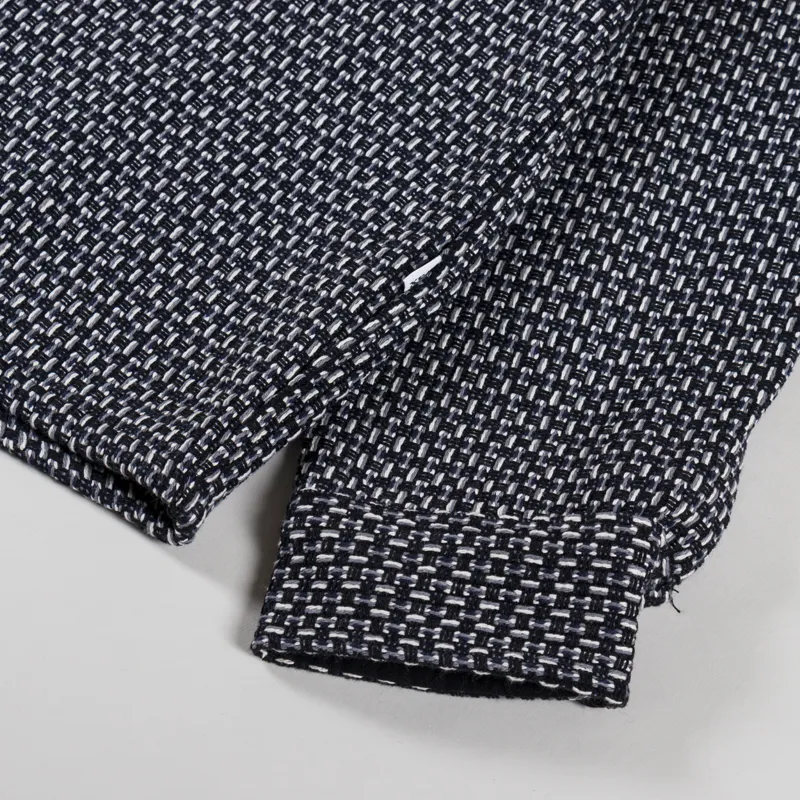 Wax London Whiting Overshirt Chiltern Black Navy-7