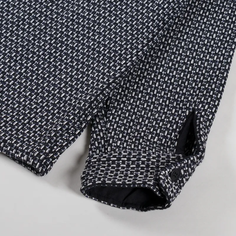 Wax London Whiting Overshirt Chiltern Black Navy-8