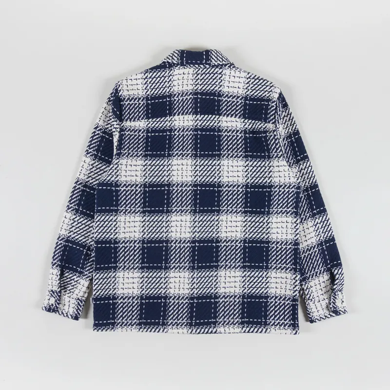 Wax London Whiting Overshirt Navy Marine Beatnik-1