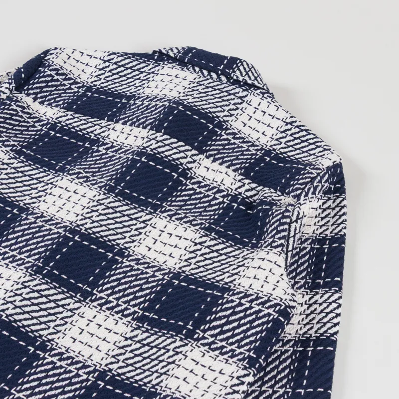 Wax London Whiting Overshirt Navy Marine Beatnik-3