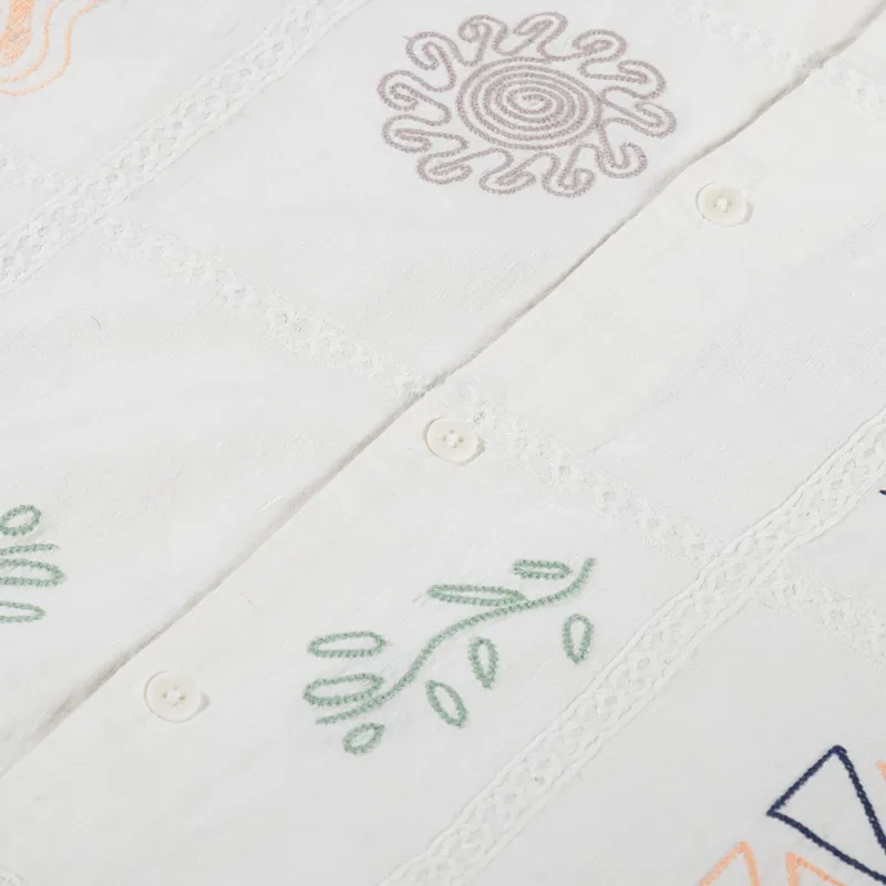 Wax London Didcot Shirt Doodle Embroidered Ecru-5