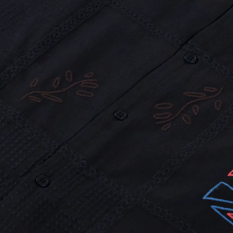 Wax London Didcot Shirt Doodle Embroidered Navy-6